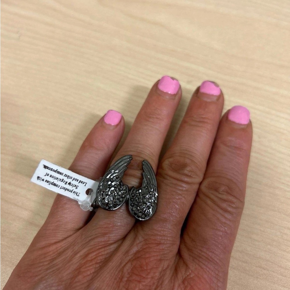 Angle Wings Marcasite Ring
